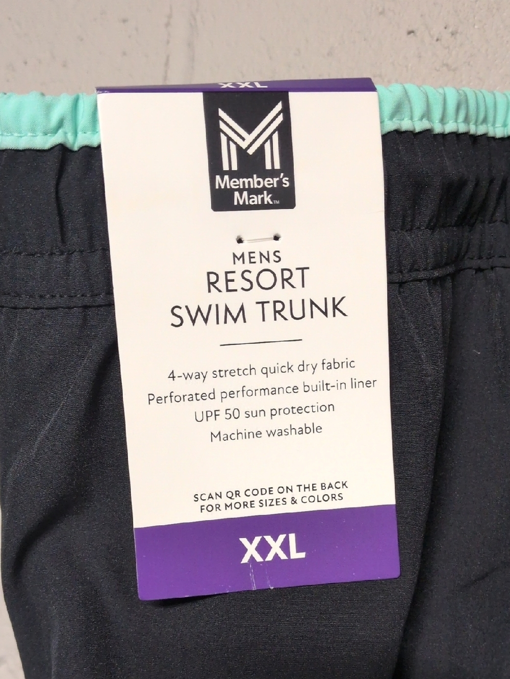 Member's Mark Men's Black Swim Shorts XXL NWT - Picture 2 of 4